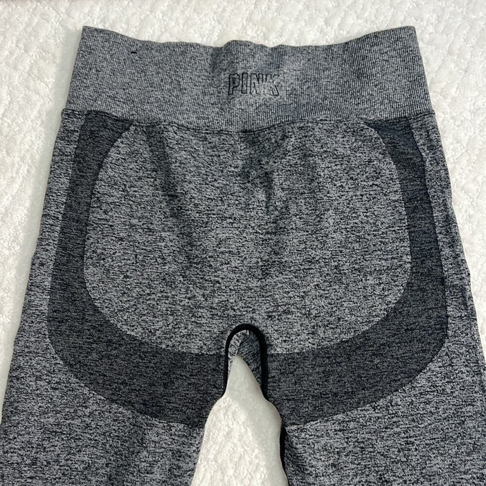 PINK Victoria's Secret Active long black charcoal athletic leggings  L - Picture 7 of 8